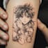tattoo illustration anime style in lines