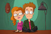 draw a cartoon futurama style portrait