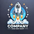 do make rocket launch icon mascot logo design with express delivery