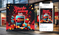 design black friday sale flyers, discount posters, banners