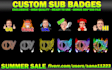twitch sub badges, bit badges, text emotes and static emotes