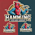 do creative hamming bird mascot logo design with business
