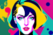 draw a pretty or abstract pop art portrait