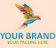 design unique laughing parrot logo