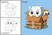 create custom 2d cute vector illustrations