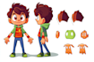 create vector cartoon character design for animation and game