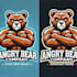 do make angry bear mascot logo with express delivery