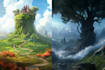 create fantasy landscape concept art