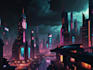 do cyberpunk futuristic city art