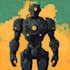 custom futuristic mecha robot character illustration art