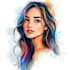 design portrait, cartoon, vector or watercolor style