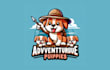 make adventurous puppies, dog mascot logo with creative concepts