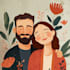 do minimalist portrait illustration for family, couples