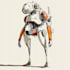 custom futuristic mecha robot character illustration art