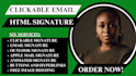 code clickable HTML email signature, custom design for apple, gmail and outlook