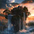 draw fantasy background and landscape