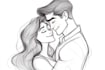 make disney couple cartoon portrait
