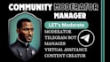do telegram community manager, discord moderator, create content and engagement