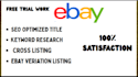 do ebay product listing, ebay SEO listing, ebay lister