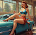 design pin up girl and pin up girl illustration