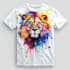 create watercolor splash animal tshirt design