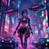 do cyberpunk futuristic city art