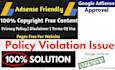 fix google adsense policy violation issues expert page writer