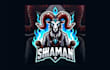 do awesome shaman goat mascot logo with unlimited revisions