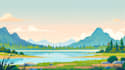 draw a flat vector landscape illustration