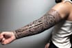 create sleeve tattoo design in geometric style