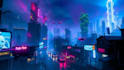 create a cyberpunk city style art for any project