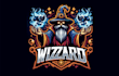 do amazing wizard spell mascot logo with free source file