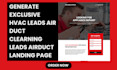 generate exclusive hvac leads air duct clearning leads airduct landing page