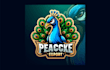 make unique peacock mascot logo with creative concepts