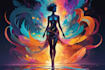 draw a digital abstract art illustration