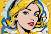 draw a retro pop art roy lichtenstein style