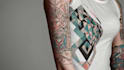 create sleeve tattoo design in geometric style