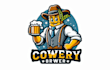 design outstanding brewery mascot logo with express deliver
