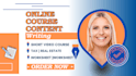 create online course content course curriculum, tax real estate course creation