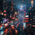 draw a cyberpunk futuristic city art