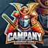 crate samurai knight mascot logo design with express delivery