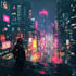 do a futuristic cyberpunk city design