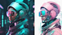 design stunning sci fi, cyberpunk, portrait art