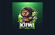 design awesome kiwi mascot logo with creative concepts