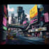do cyberpunk futuristic city art