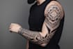 create sleeve tattoo design in geometric style