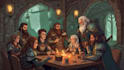 make fantasy or dnd party illustration