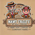 do create a cute vintage cartoon logo illustration design