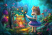 create a cute children book illustration and cover