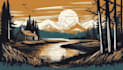 draw rustic, linocut, scratchboard retro vector